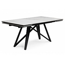 Керамический стол Вилсон 160(220)х89 белый gilt white / черный