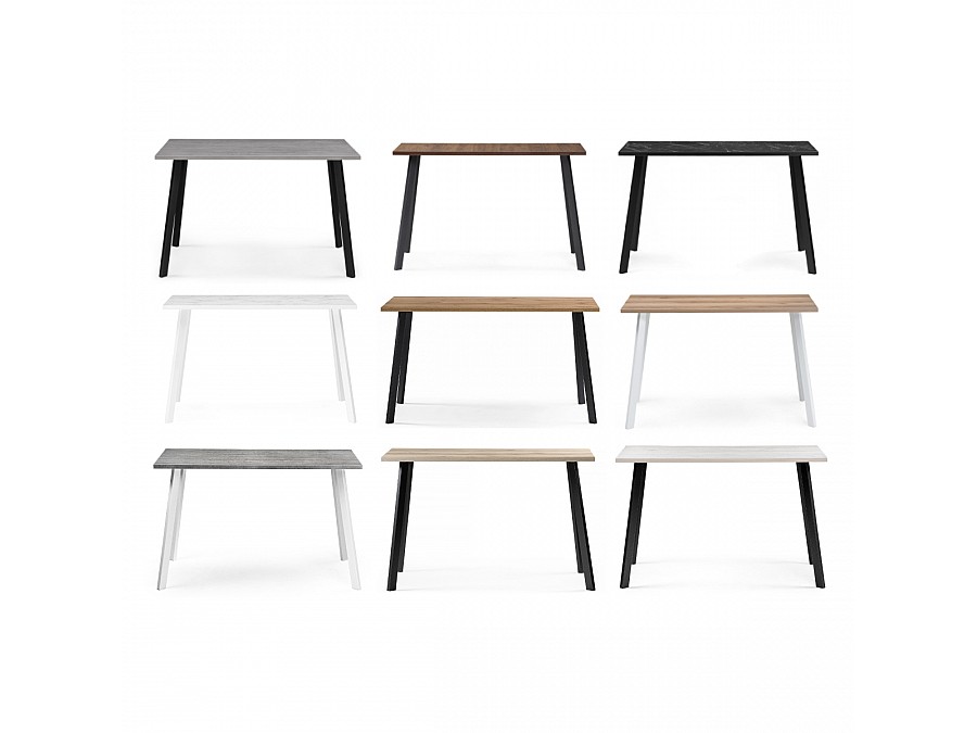 Стол деревянный Стол Тринити Лофт 120х60х75 25 мм дуб вотан / матовый черный