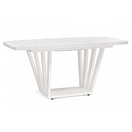 Стол деревянный Эудес 160(205)х90х76 мрамор леванто белый / белый