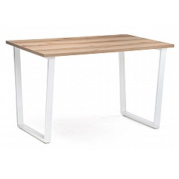 Стол деревянный Лота Лофт 140х80х75 25 мм матовый белый / дуб делано светлый
