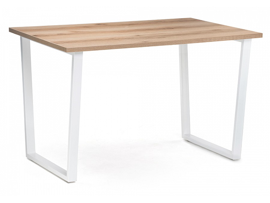 Стол деревянный Лота Лофт 140х80х75 25 мм матовый белый / дуб делано светлый