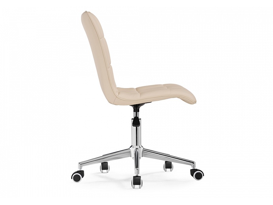 Офисное кресло Квадро экокожа бежевая / хром
