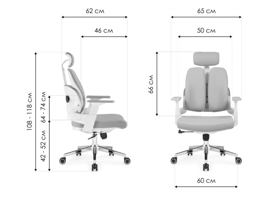 Компьютерное кресло Hiba gray / chrome