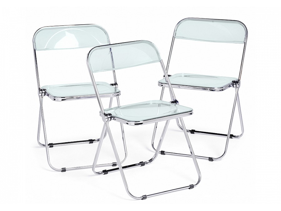 Пластиковый стул Fold складной clear gray-blue