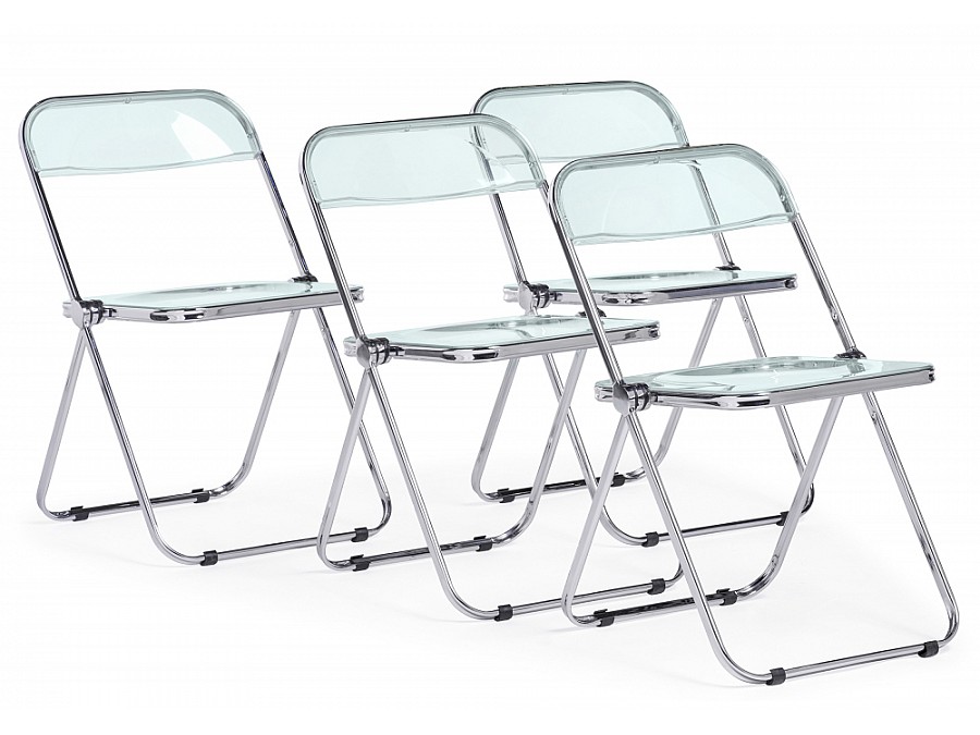 Пластиковый стул Fold складной clear gray-blue