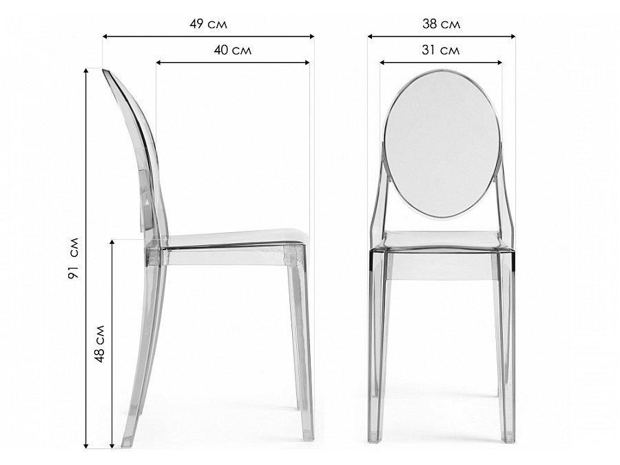 Пластиковый стул Victoria clear gray