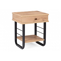 Тумба прикроватная Малгома черная / дуб вотан