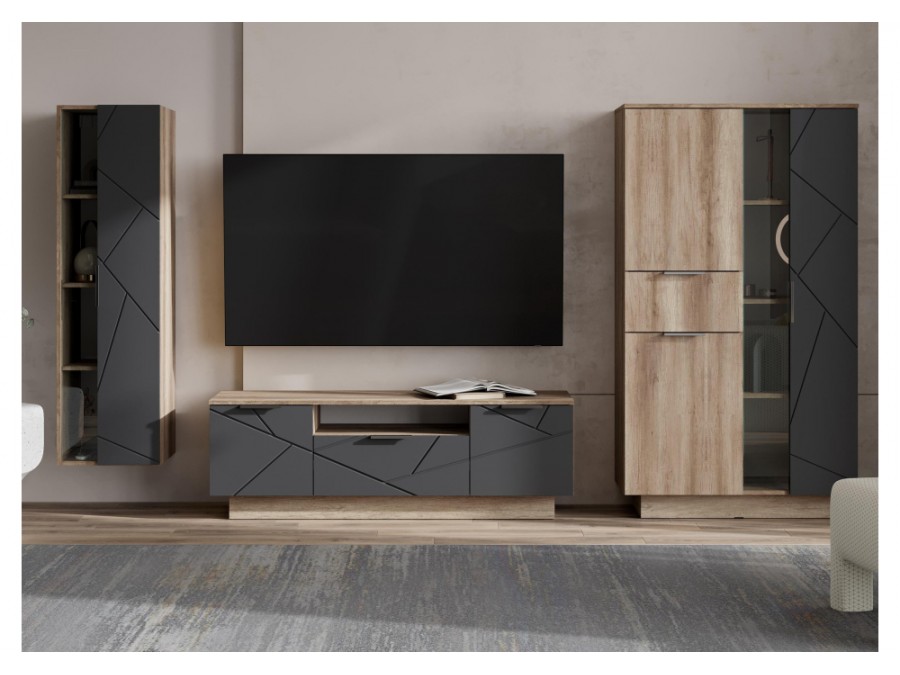 Шкафы Диамо ПН 02 софт графит / дуб каньон