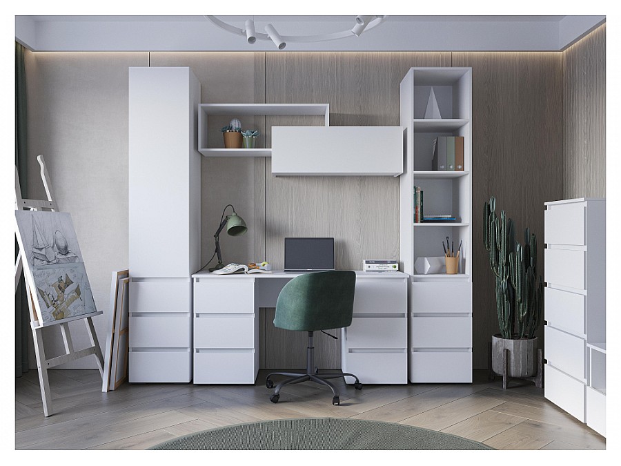 Шкаф Элла ПЛ 01 белый / белый