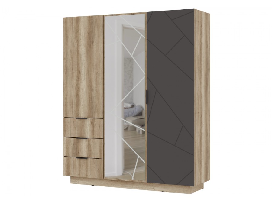 Шкаф Диамо ШК 01 софт графит / дуб каньон