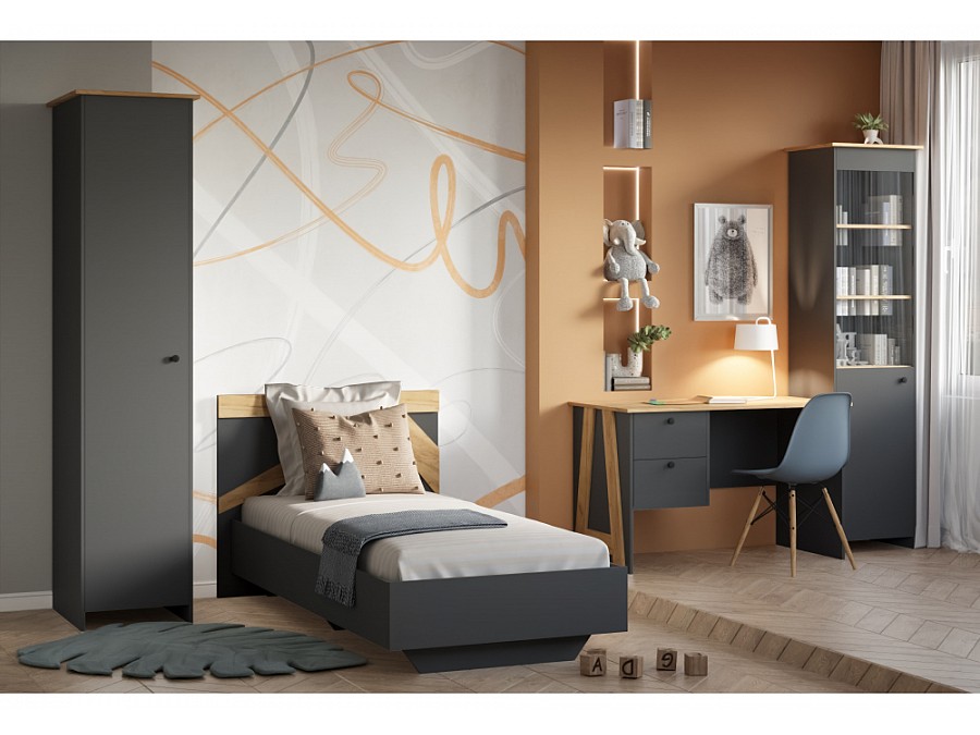 Шкафы Теодора графит / крафт золотой