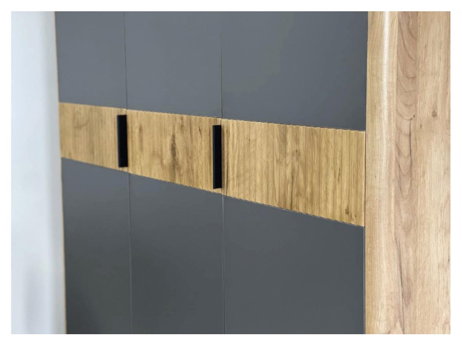 Адам трехдверный дуб крафт золотой / графит