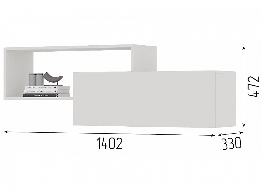 Шкаф Элла ПЛ 01 белый / белый