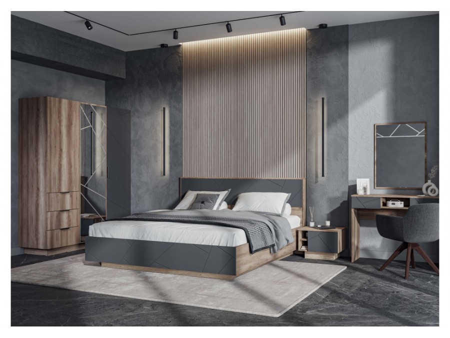 Шкаф Диамо ШК 01 софт графит / дуб каньон