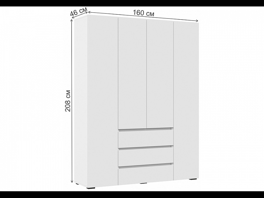 Шкаф Элла ШК 05 белый / белый