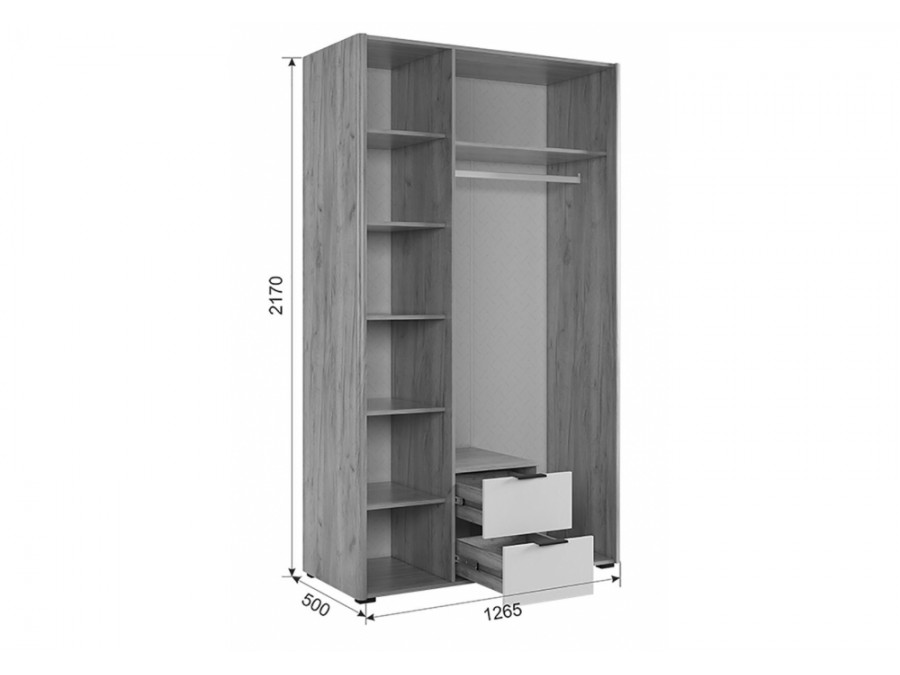 Адам  трехдверный дуб крафт золотой / белое дерево