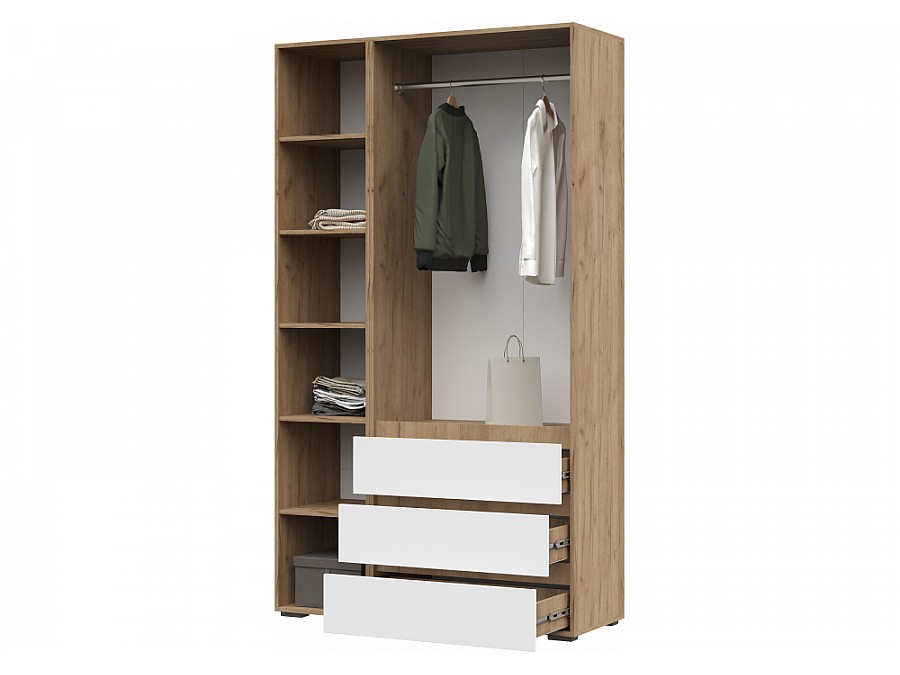 Шкафы Элла ШК 06 белый / дуб крафт золото