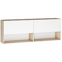 Шкафы Алетра ПЛ01-1600 дуб крафт серый / глянец белый