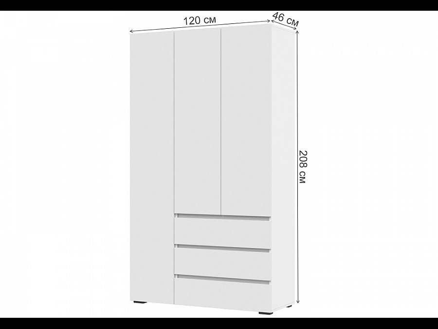 Шкаф Элла ШК 06 белый / белый