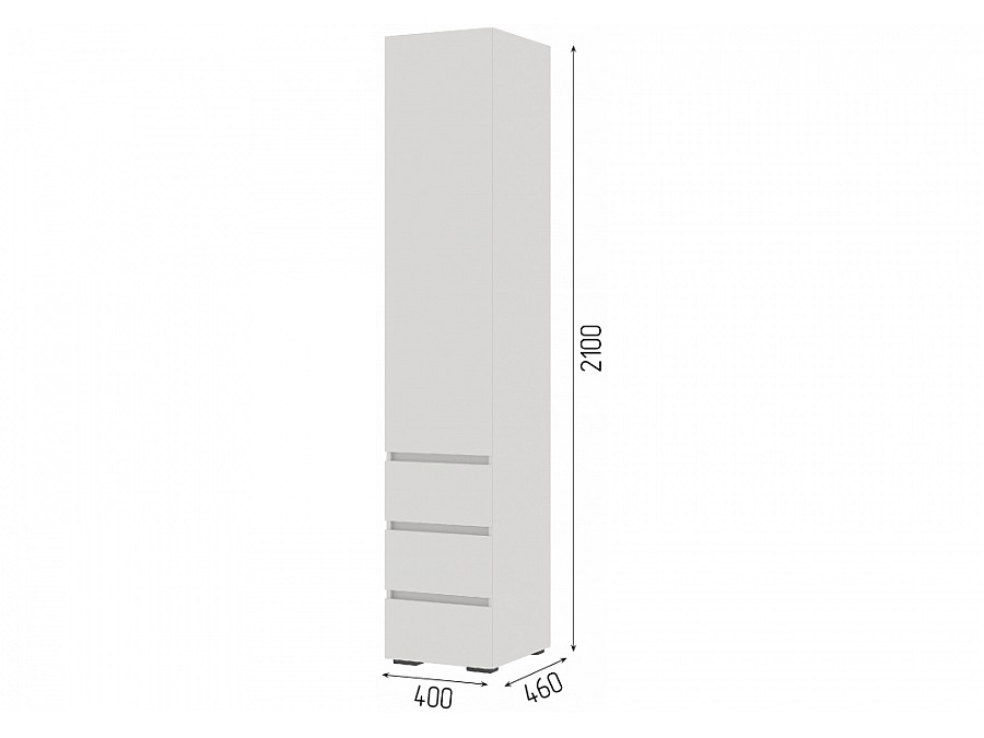 Шкаф Элла ПН 03 белый / белый