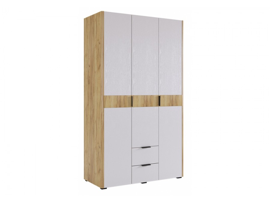 Адам  трехдверный дуб крафт золотой / белое дерево