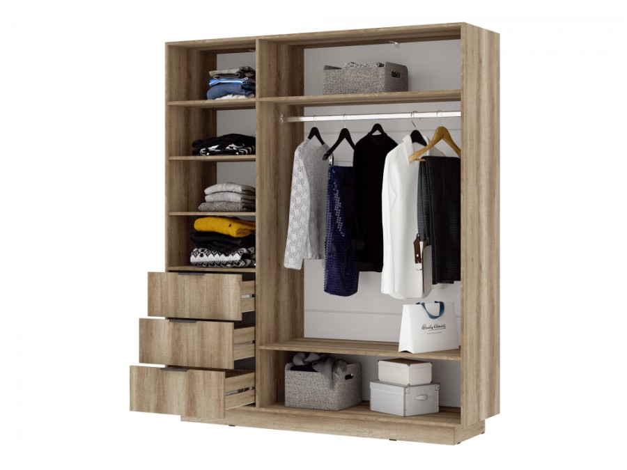 Шкаф Диамо ШК 01 софт графит / дуб каньон