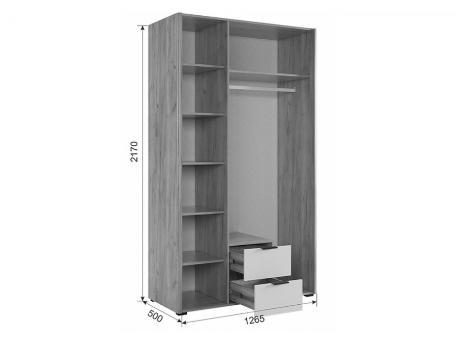 Адам трехдверный дуб крафт золотой / графит