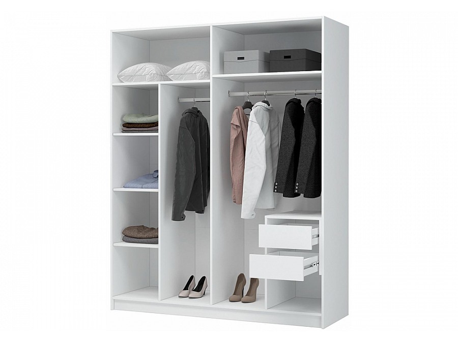 Шкафы Широн 1600 белый / белый с антресолью