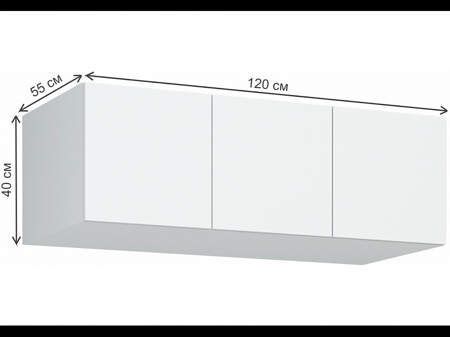 Шкафы Широн 1200 белый / белый с антресолью