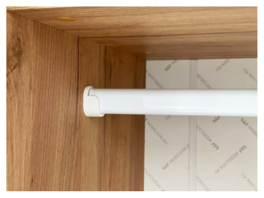 Адам трехдверный с зеркалом дуб крафт золотой / белое дерево