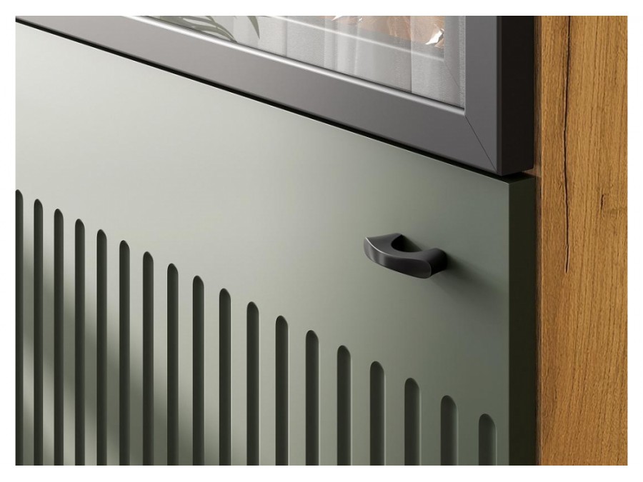 Шкафы Эдолина дуб золотой / черный / олива софт