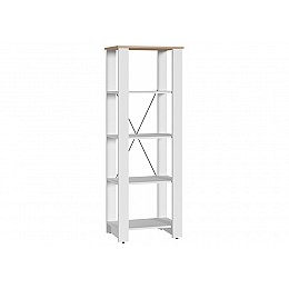 Стеллаж Джастин 13.354 белый PE шагрень / дуб белый exclusive OW D4430