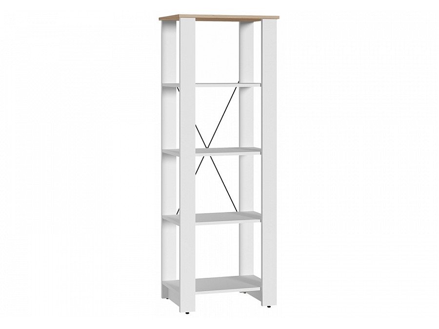 Стеллаж Джастин 13.354 белый PE шагрень / дуб белый exclusive OW D4430