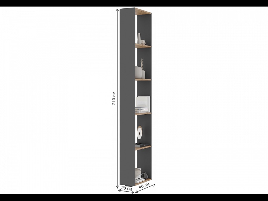 Стеллаж Элла СТЛ 01 серый графит / дуб крафт золото