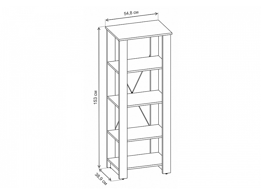 Стеллаж Джастин 13.354 белый PE шагрень / дуб белый exclusive OW D4430