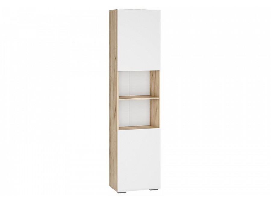 Стеллаж Алетра ПО-500 дуб крафт серый / глянец белый