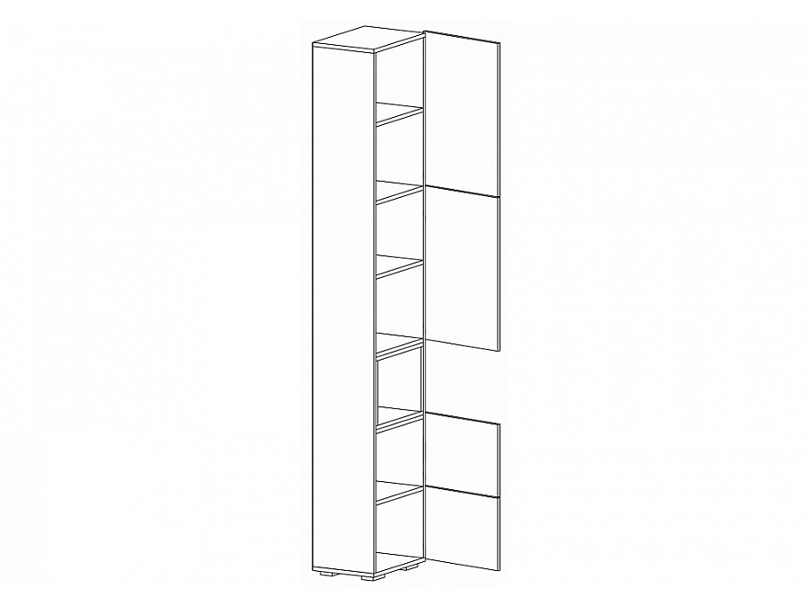 Стеллаж Лонгфорд белый / бетон светлый