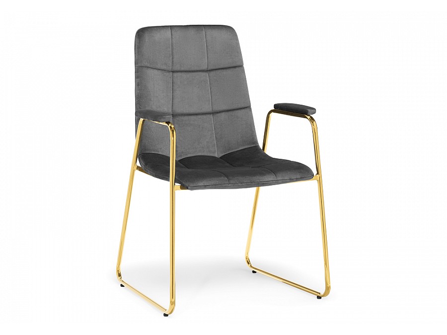 Стул на металлокаркасе Lana dark grey / gold