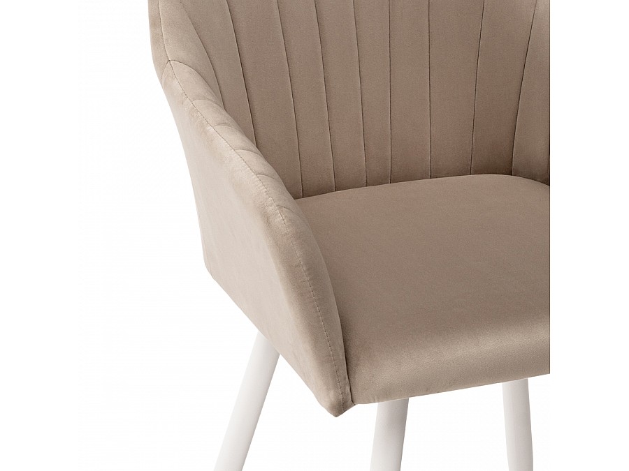 Стул на металлокаркасе Слэм крутящееся бежевое / белое