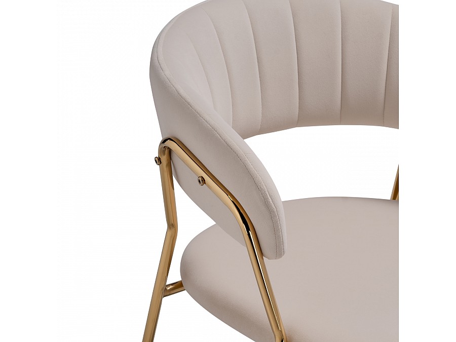 Стул на металлокаркасе Kamelia 1 beige / gold