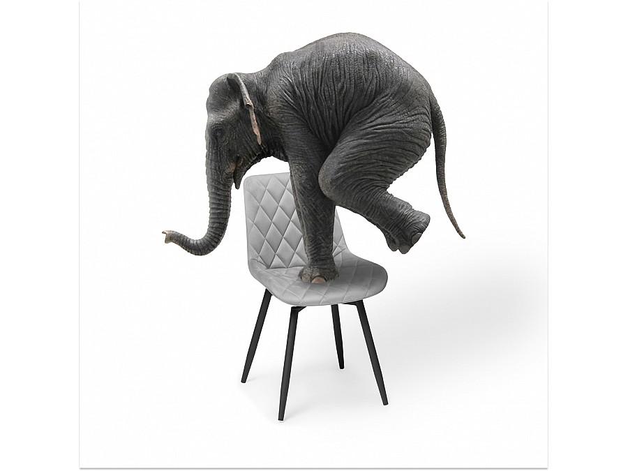 Стул на металлокаркасе Баодин К крутящийся светло-серый / черный