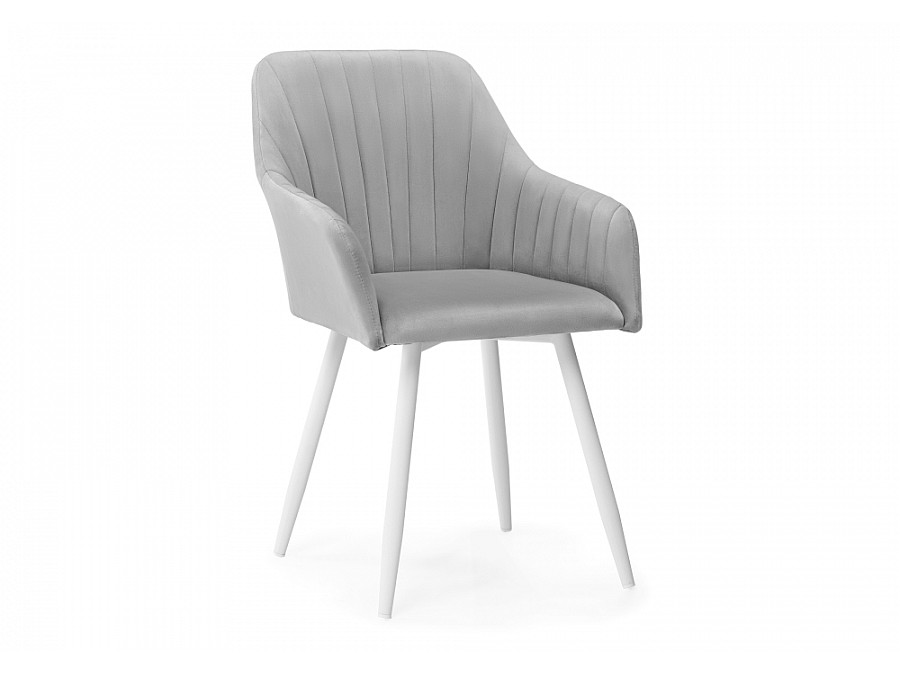 Стул на металлокаркасе Слэм крутящееся светло-серое / белое