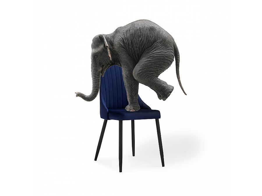 Стул на металлокаркасе Кора синий / черный