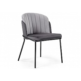 Стул на металлокаркасе Сиолим графитовый / светло-серый / черный глянец