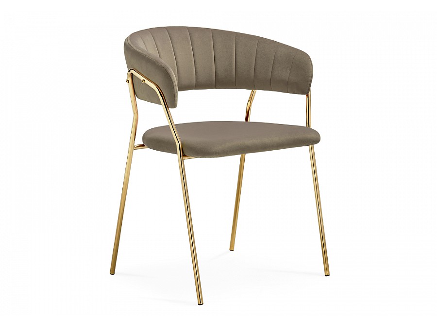 Стул на металлокаркасе Kamelia 1 cappuccino / gold