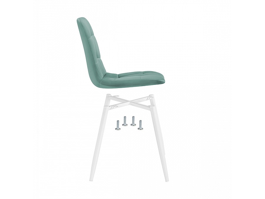 Стул на металлокаркасе Чилли К бирюзовый / белый