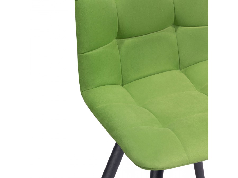 Стул на металлокаркасе Чилли велюр светло-зеленый / черный