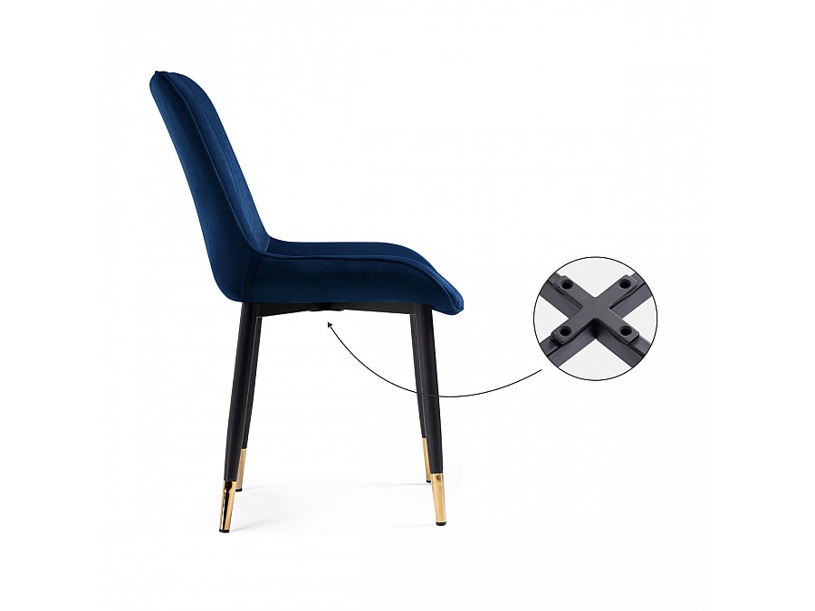 Стул на металлокаркасе Seda 1 dark blue / gold / black