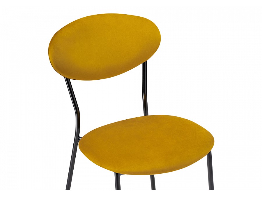 Стул на металлокаркасе Корсе желтый / черный глянец