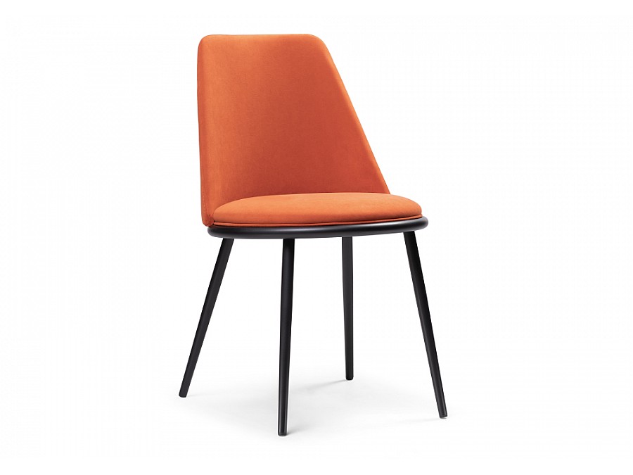 Стул на металлокаркасе Алдис катания флам / черный матовый